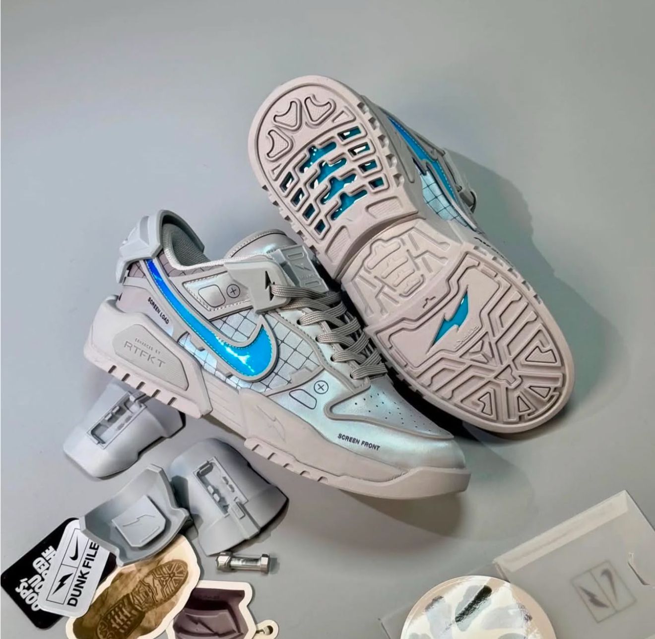 RTFKT x Nike dunk genesis white and blue